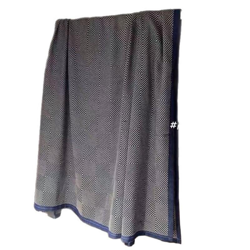 Premium Acrylic Throw Blanket Airplane First Class Office Sofa Car Travel Nap Use Stripe Lightweight Warm