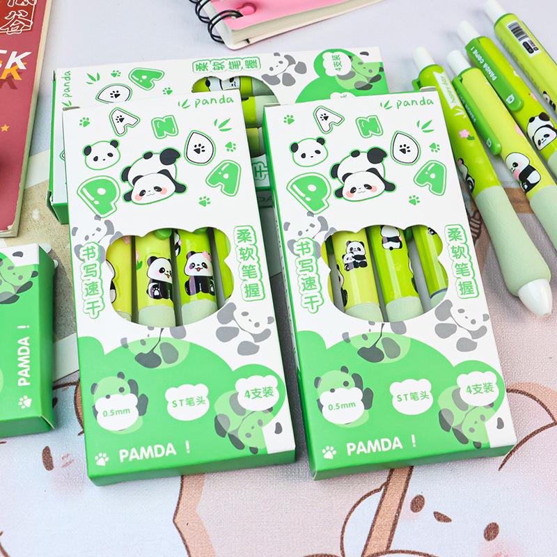 Возвращение в школьный сезон 4 шт. 0,5 мм Panda нейтральная ручка ограниченная губка оболочка fat den пресс-ручка быстросохнущая гладкая кисть вопрос мягкий захват пресс-тип
