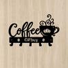Coffee Bar Decor Rustic Metal Wall Art with Coffee Mug Sign and Hooks Coffee Shops and Homes Featuring a Stylish Coffee Bar Sign