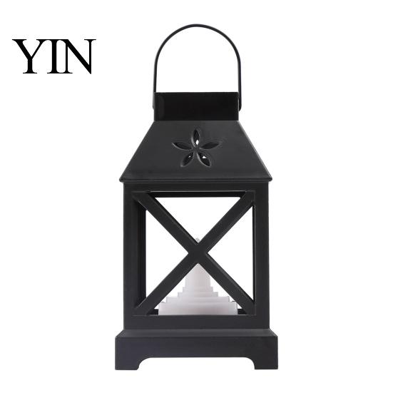 Portable Decorative Lamp Lantern with LED Candle, Battery Operated Flickering Flame Lamp, Vintage Bedside Night Light for Kids Hanging Lanterns,