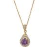 Purple Water Drop Necklace for Women Ins Versatile Clavicle Chain New Fashion