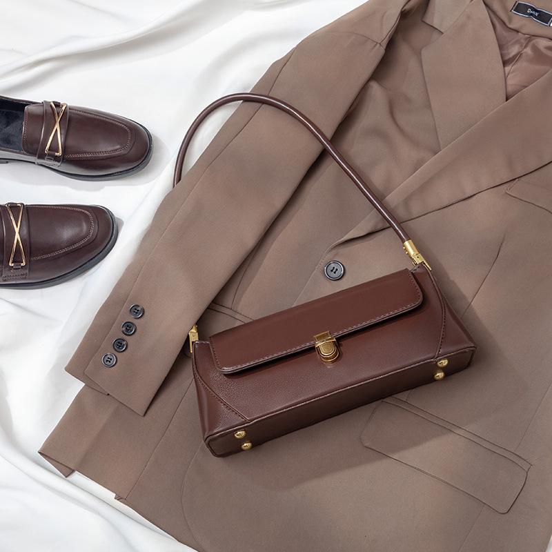 Сумка-багет в стиле ретро 2025 года для ношения под мышкой: Универсальная высококлассная наплечная сумка-коробка