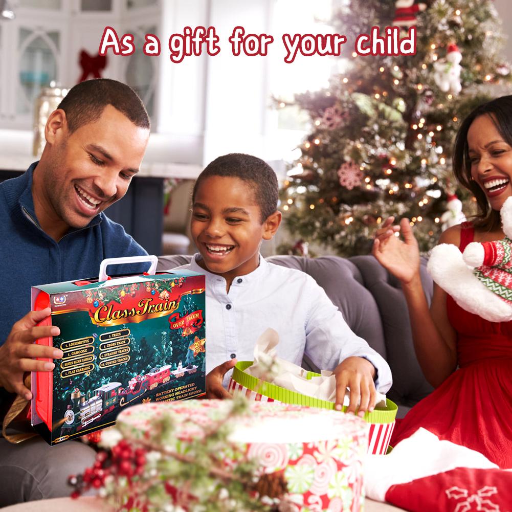 Украшение на елку Электропоезд Трек Железнодорожный вагон со Звуком и Светом Игрушка