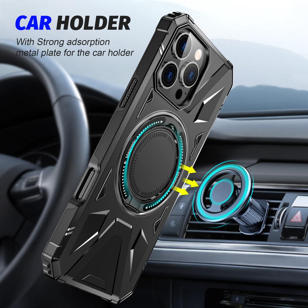 For Magsafe Magnetic Ring Case for Iphone 17 Pro Max 17 Air 16 15 14 Plus 13 12 Pro Iphone17 Iphone16 Hard Bag Cases