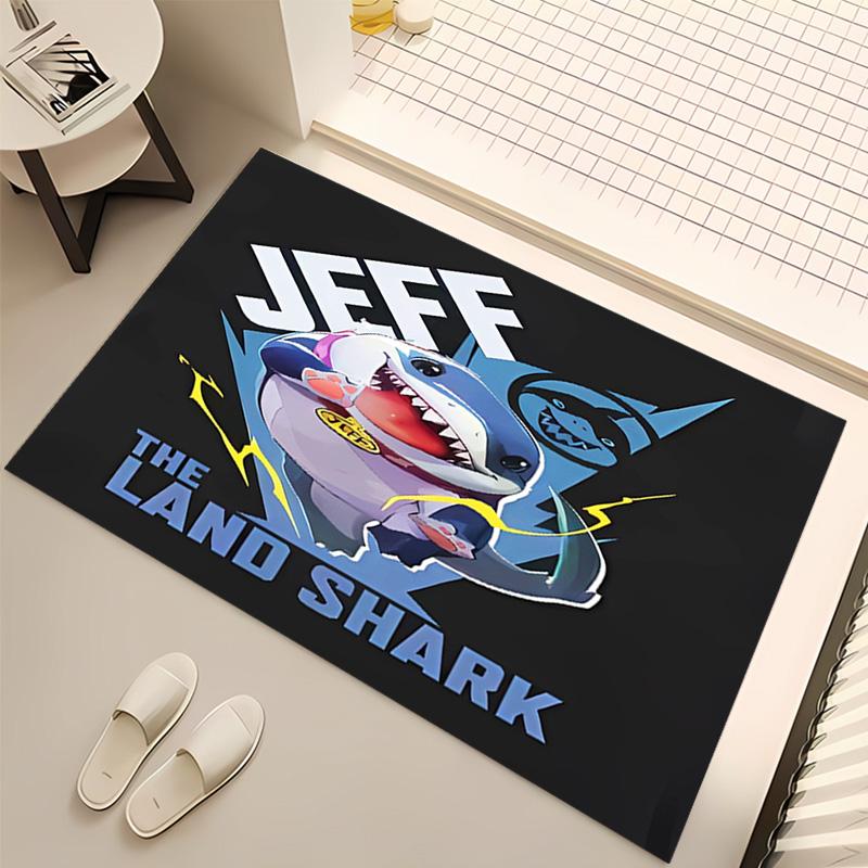 1pc Jeff the Land Shark2 Print Area Rug - Soft, Washable Non-Slip Indoor Mat, Living Room, Home Office Decorative Rug,Office Decorative