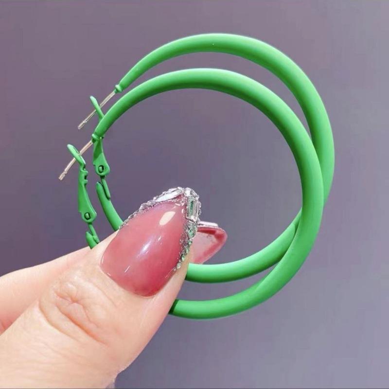 Модные большие круглые серьги-подвески для женщин, преувеличенные панк-петли, красная геометрия, простые серьги-кольца, циркон, подарок для вечеринки