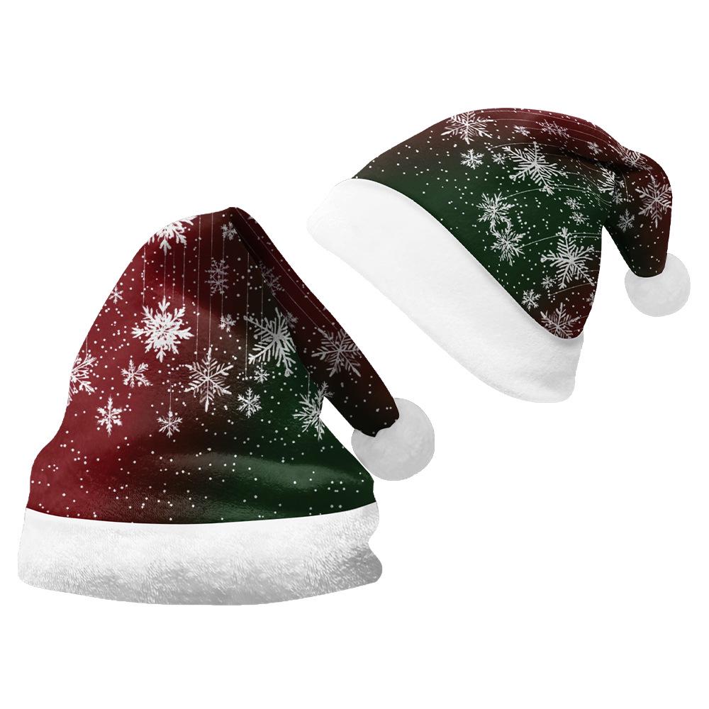 2024 Plush Velvet Double-Sided Santa Hat for Adults & Children - Custom Printed