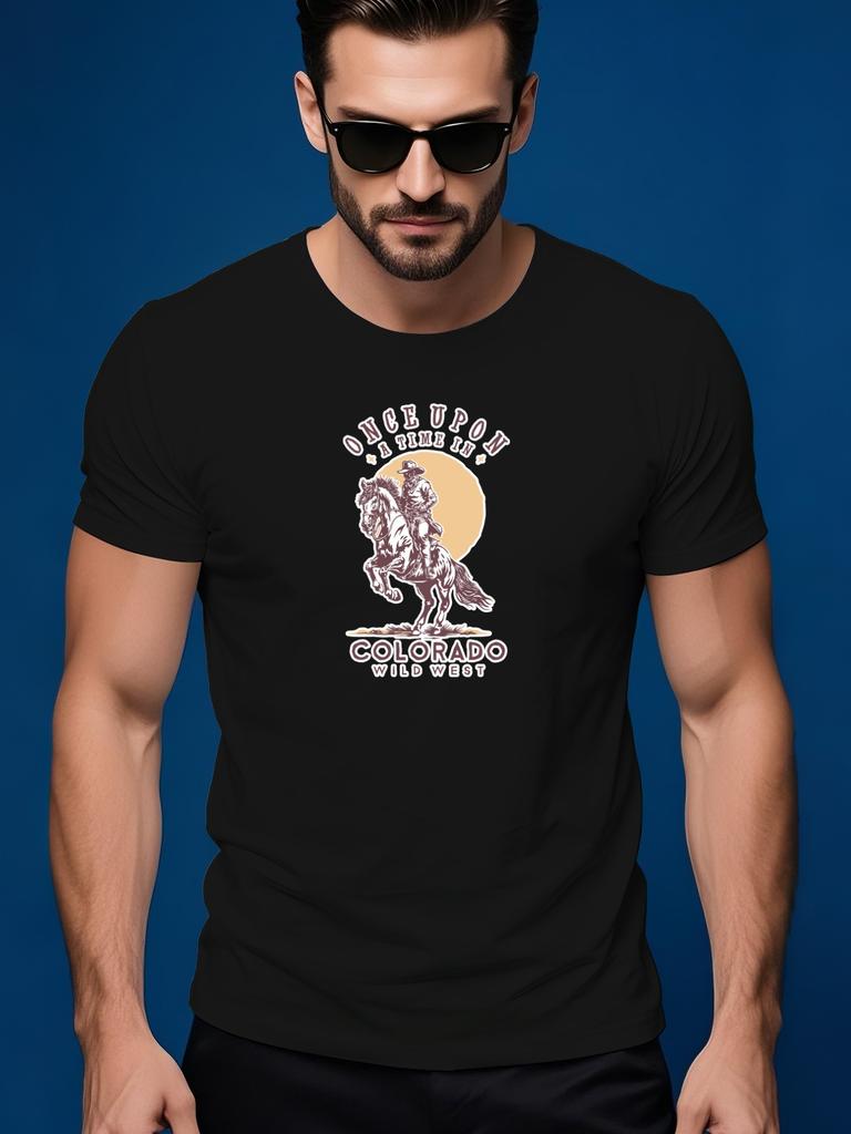"Once Upon a Time" Cowboy Graphic Tshirt - Casual Summer ...