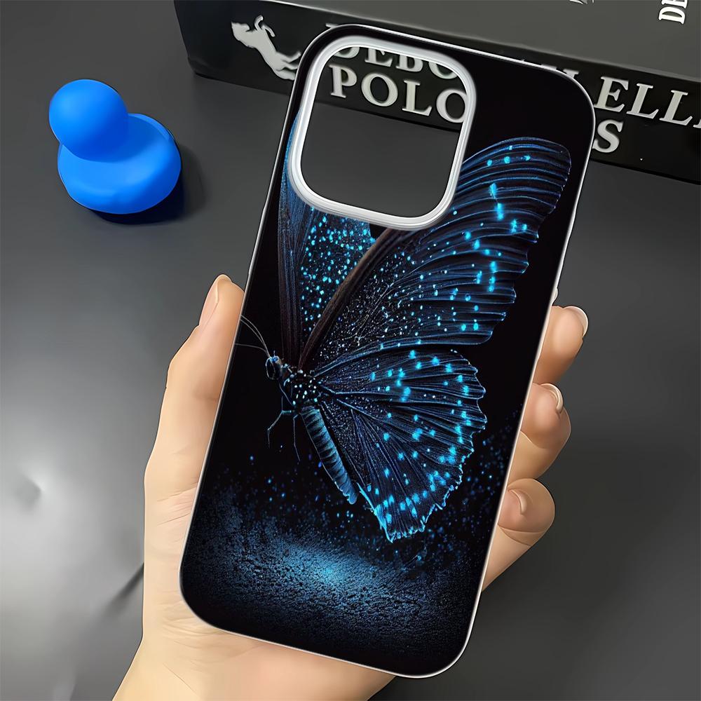 Fluorescent Butterfly Phone Case For IPhone 16 15 14 Pro 15 Plus 17 Air 13 12 11 17 Pro Max Case Shockproof Soft Cover Fundas