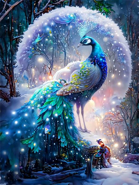Diy Peacock Diamond Mosaic Painting Bird Full Squareround Embroidery Cross Stitch Animal Flower Crystal Home Decor