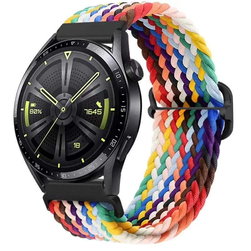 22 мм 20 мм Плетеный нейлоновый ремешок для Huawei Watch 4/3/GT4-3 Samsung Watch 6/5/4/3 Тканевый браслет Наручный ремешок Amazfit GTR 4/GTS4