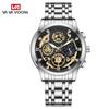 VA VA VOOM Hollow Calendar Men's Watch Multifunctional Diamond Inlaid Steel Band Waterproof Watch