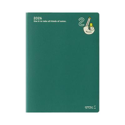 Карманный дневник Midori, 2026, A6, Недельный, Узор «Старик», 22371006 (Начинается в январе 2026 года)