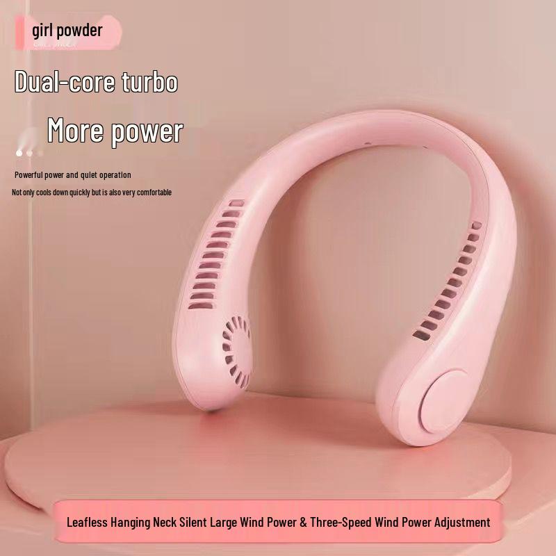 Portable Neck-Hanging Bladeless Fan with USB Charging, 3-Speed Silent Operation for Office, Outdoor, and Sports Use