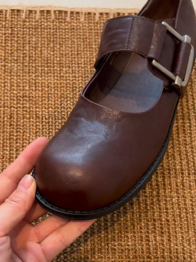 Версия из овчины~ Британский стиль Японская круглая голова Мэри Джейн туфли женские однопуговичные лоферы кожаная платформа универсальные одиночные туфли