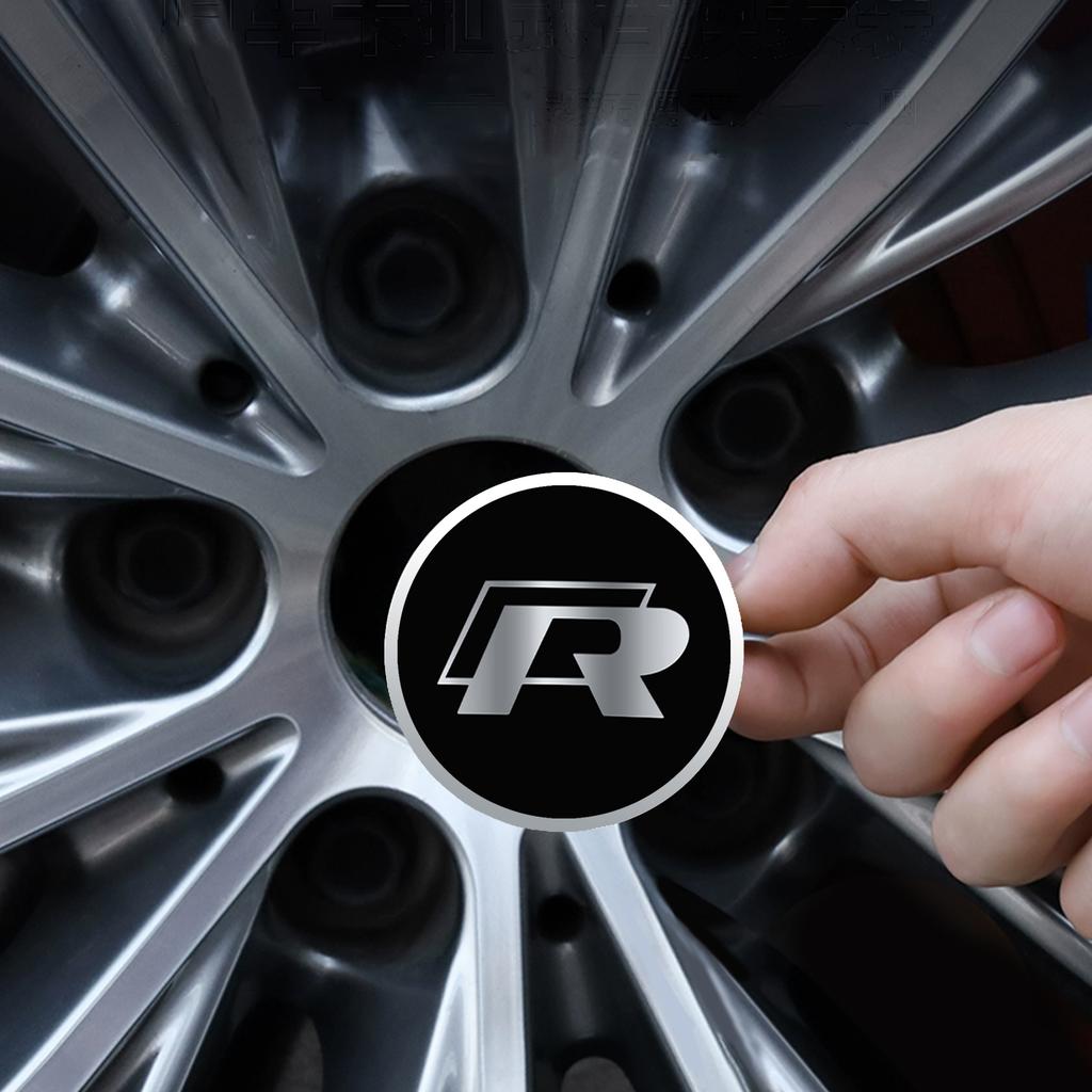 HIJK1 4Pcs/Set 60/63/68mm Car Wheel Center Hub Cover Badge Emblem For VW Golf Caddy Passat GTI Lavida Sagitar R32 R Auto Accessories