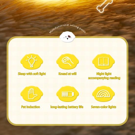 Силиконовый ночник с таймером автоматического выключения. Милый дизайн в виде щенка. Защита глаз без мерцания. Сенсорное управление. Светодиодный прикроватный светильник.