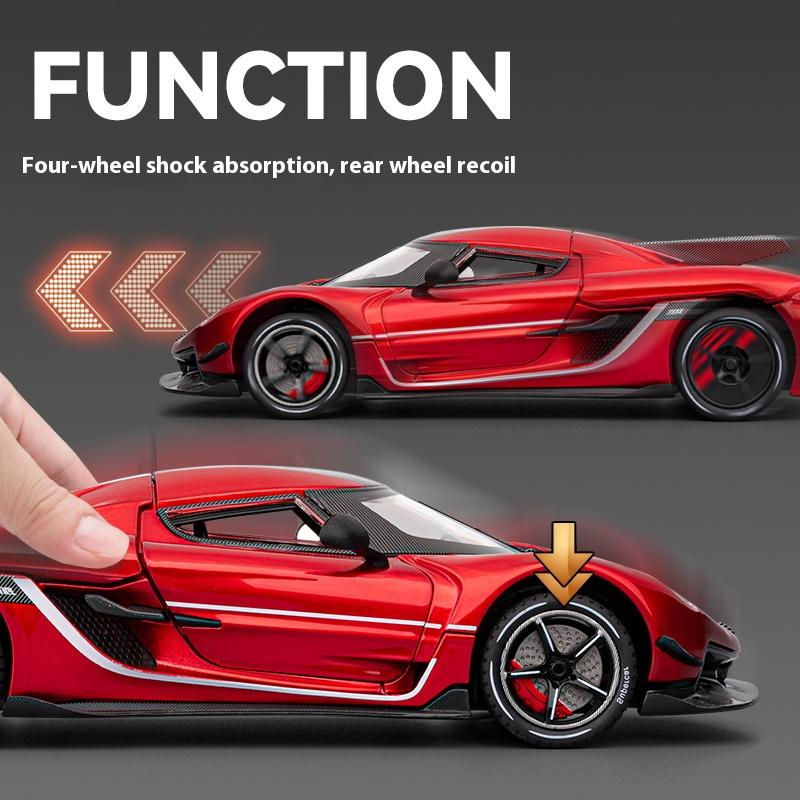 ABAX1 1/24 JESKO Supercar Model Alloy Cast Toy Car Simulation Sound and Back Pull Children's Toy Collection Birthday Gift