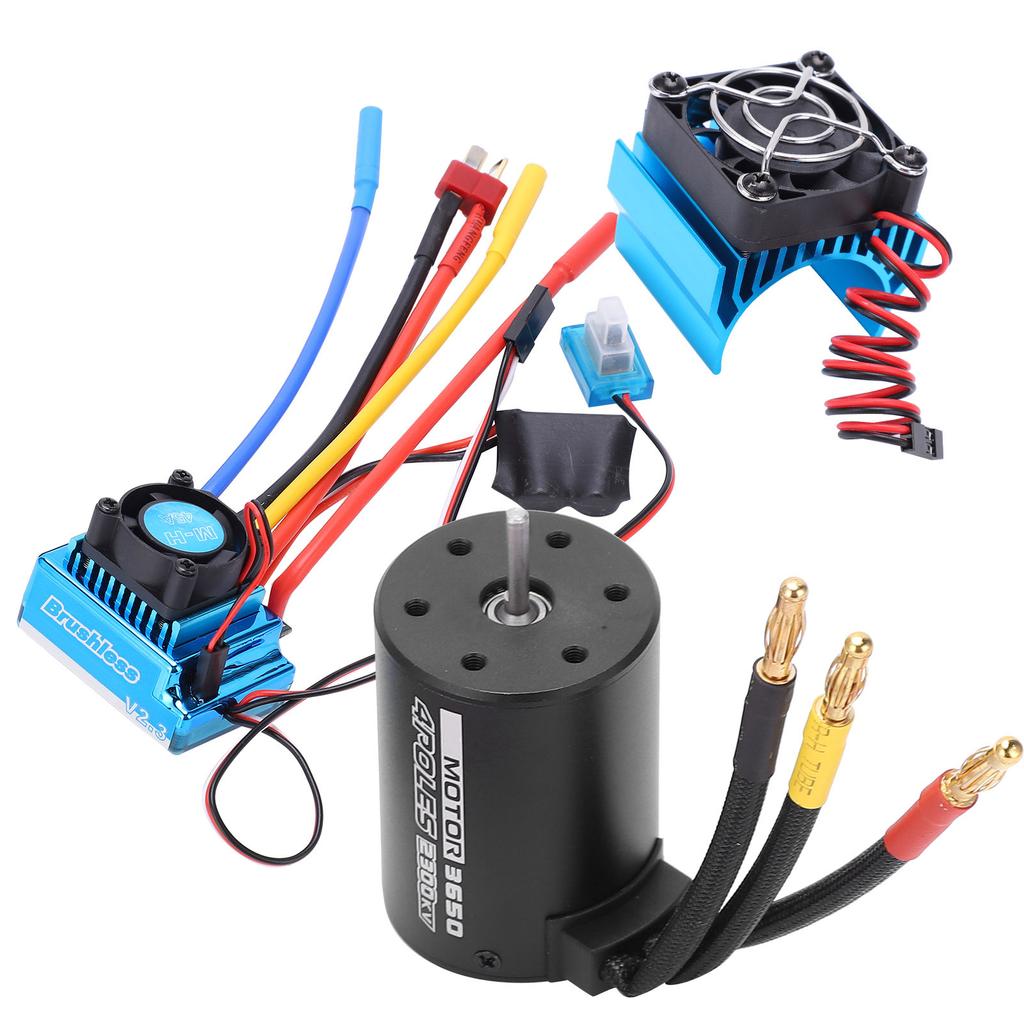3650 2300KV водонепроницаемый 4-полюсный бесщеточный двигатель 45A ESC радиатор комбинированный набор для 110 RC автомобиля