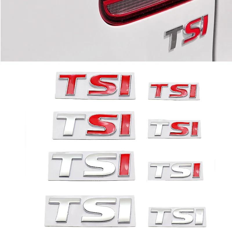 1pcs 3D Metal TSI Letter Rear Trunk Emblem Badge Stickers Decal Car Styling For Polo Golf 5 6 7 CC Passat B5 B6 Bora