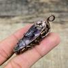 African Amethyst Rough Pendant Electroformed Copper Pendant Rose Quartz Pendant Handmade Gemstone Pendant Electroformed Jewelry Gift For Her