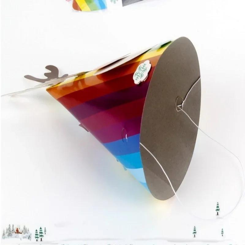2025 2-pack New Christmas Hats Childrens Paper Decorative Hats DIY Party Christmas Hats Christmas Paper Hats With Random Colors