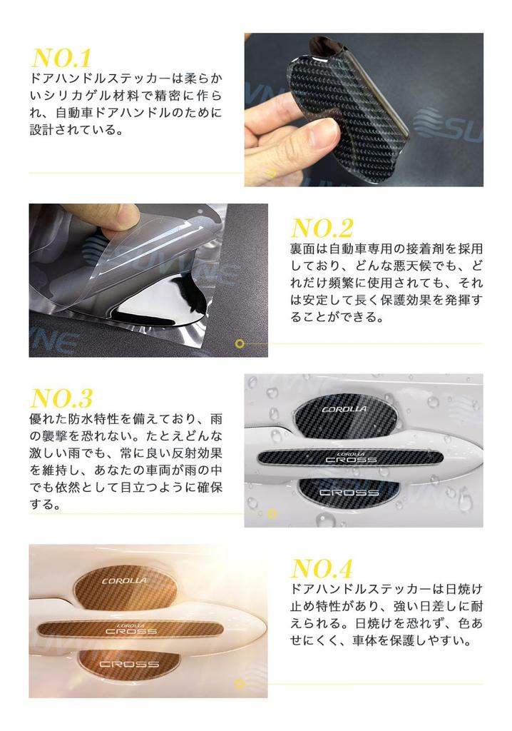 SUVVNE Door Handle Protector for Corolla Cross 10 Car Corolla Cross 2021 Car Scratch Protective Door Handle Protection Door Knob Exterior Japanese