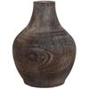 Vase - HOME ESPRIT - Dark Grey - Paulownia Wood - Aged Finish - 16x16x24 Cm