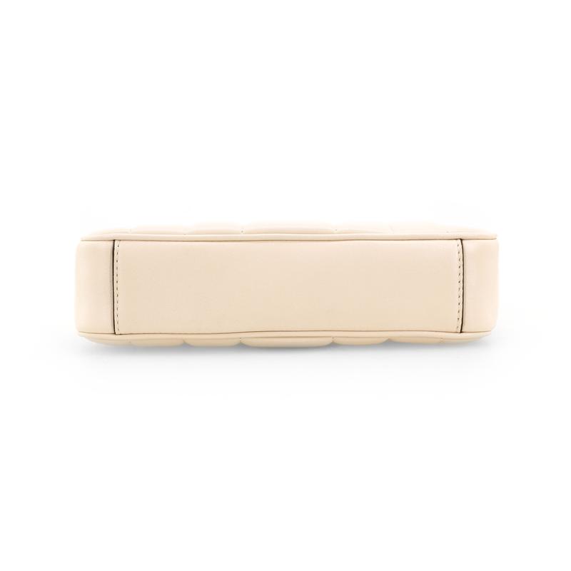 Tory Burch Tangli Baiqi 22 весна-лето сумка-багет на молнии стеганая из овчины подмышечная сумка ручная наплечная сумка мини женская сырный белый 87178-136