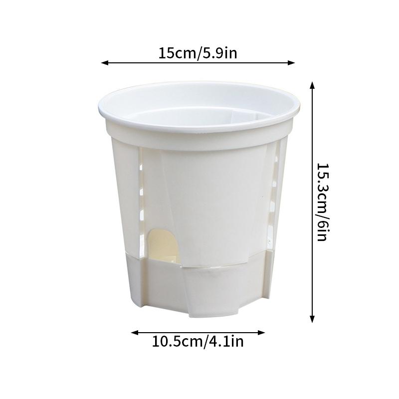 Double-layer Round Flowerpot Lazy Flower Pots Hydroponic Plastic Flowerpot Self Watering Flower Pot Water Absorption Planter