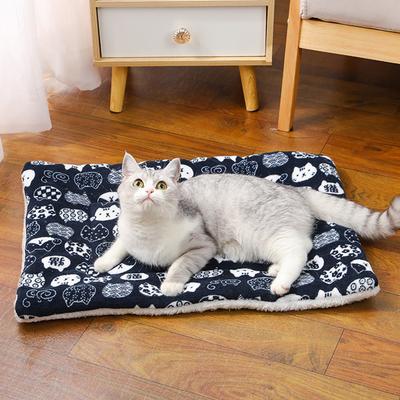 Утолщенный коврик для кошек, дышащий фланелевый коврик для сна для кошек, мягкая подушка для собак маленьких собак, зимнее теплое одеяло для кошек