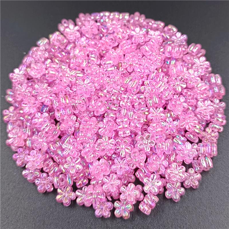 Изысканные свободные 7 мм 80 шт./лот аксессуары ручной работы смешанные бусины с цветком сливы бусины-разделители AB покрытие акриловый браслет ожерелье DIY ручные аксессуары