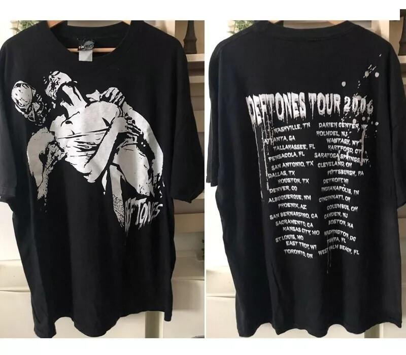 Deftones Тур 2006 2-сторонний Базовый Черный Унисекс Футболка с принтом S-5XL Унисекс Футболка