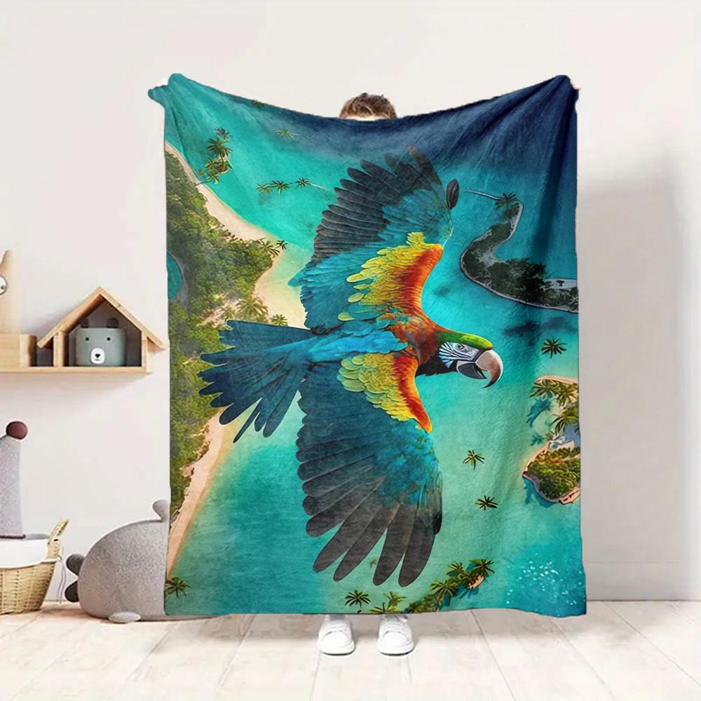 Parrot Island Flannel Blanket Throw Blanket Soft Warm Sofa Bed Camping Car home Decor Unique Christmas Gift C9302519