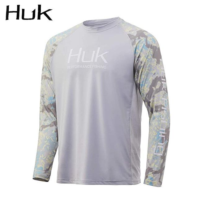 Рыболовный костюм HUK мужской новый летний UPF + 50 ледяной шелк легкий и дышащий быстросохнущий рыболовный костюм с длинным рукавом для ловли на воблер