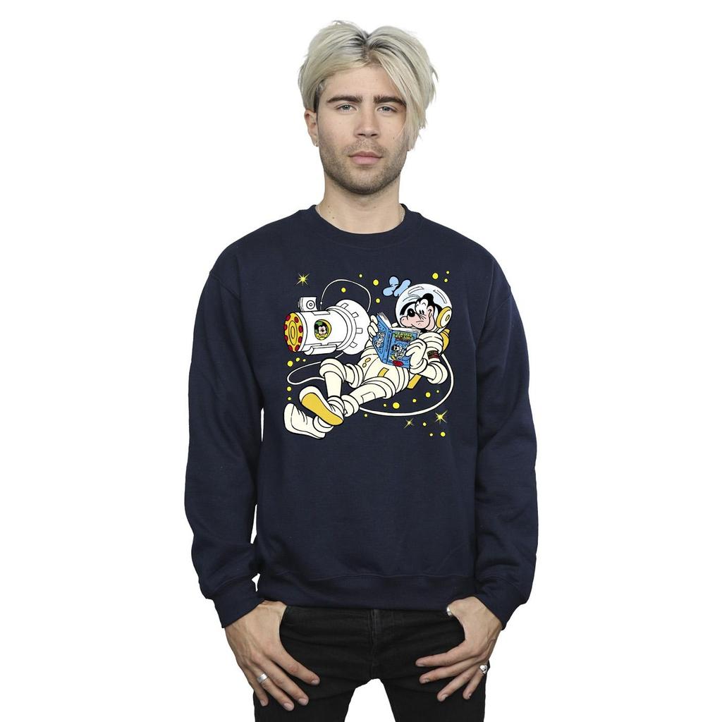 Disney Mens Goofy Reading In Space Sweatshirt