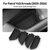 4Pcs Front Door Car Door Armrest TPE Storage Box Interior Organizer Accessories For 2025-2026 Nissan Patrol Y63 Armada