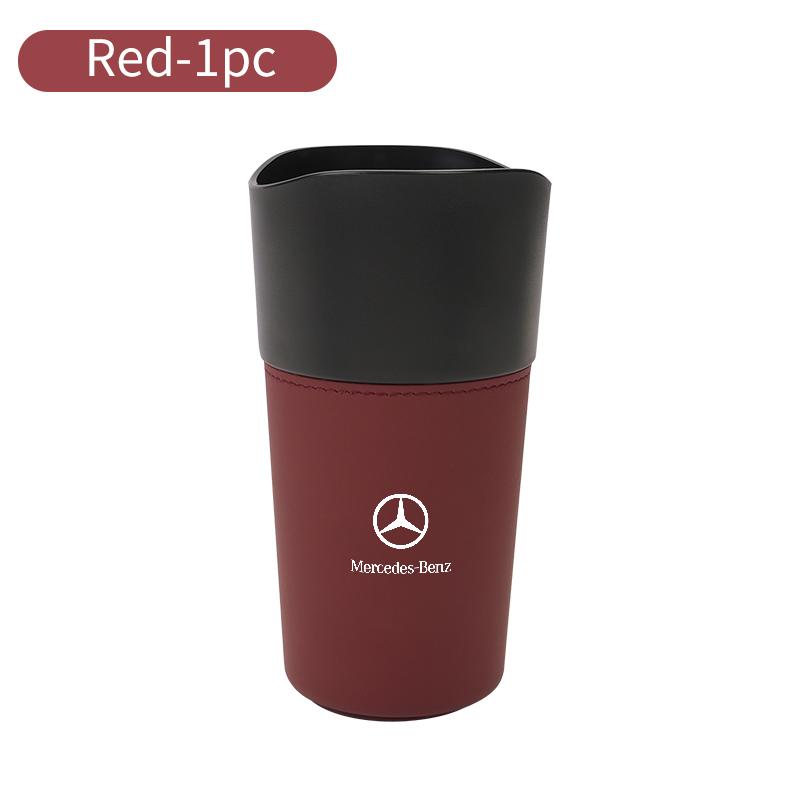 Car Mini Trash Can Cup Holder Accessory Garbage Organizer For Benz C180 C300 W124 W176 W177 C200 C260 GLC CLE CLA AMG