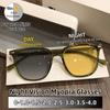 Fashion One Mirror for Two Purposes Photochromic Night Vision Myopia Glasses Men Women Square Night Driving Eyeglasses