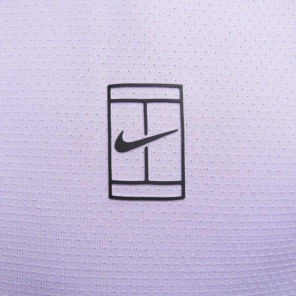 Nike Court Advantage Dri-Fit Удобная Универсальная Простая Модная Футболка-поло с коротким рукавом Мужские топы Мягко-фиолетовый FZ6908-515