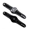 New Design Watch Button Leather Strap Skull Quartz Punk Rock Gothic Wristwatch Unisex Men Women Birthday Christmas Halloween Good Gifts