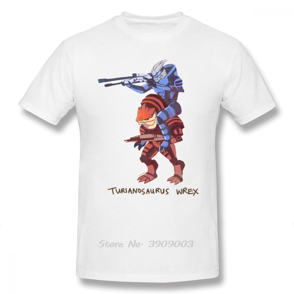 Mass Effect T Shirt Turianosaurus Wrex T-Shirt Casual Unisex Tee Shirt Short-Sleeve Cotton Print Tshirt Hip Hop Harajuku Streetwear
