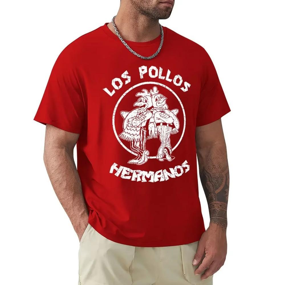 Футболки TV Series Breaking Bad Los Pollos Hermanos Fashion Funny Chicken Brothers Men Cotton High Quality T Shirt Streetwear