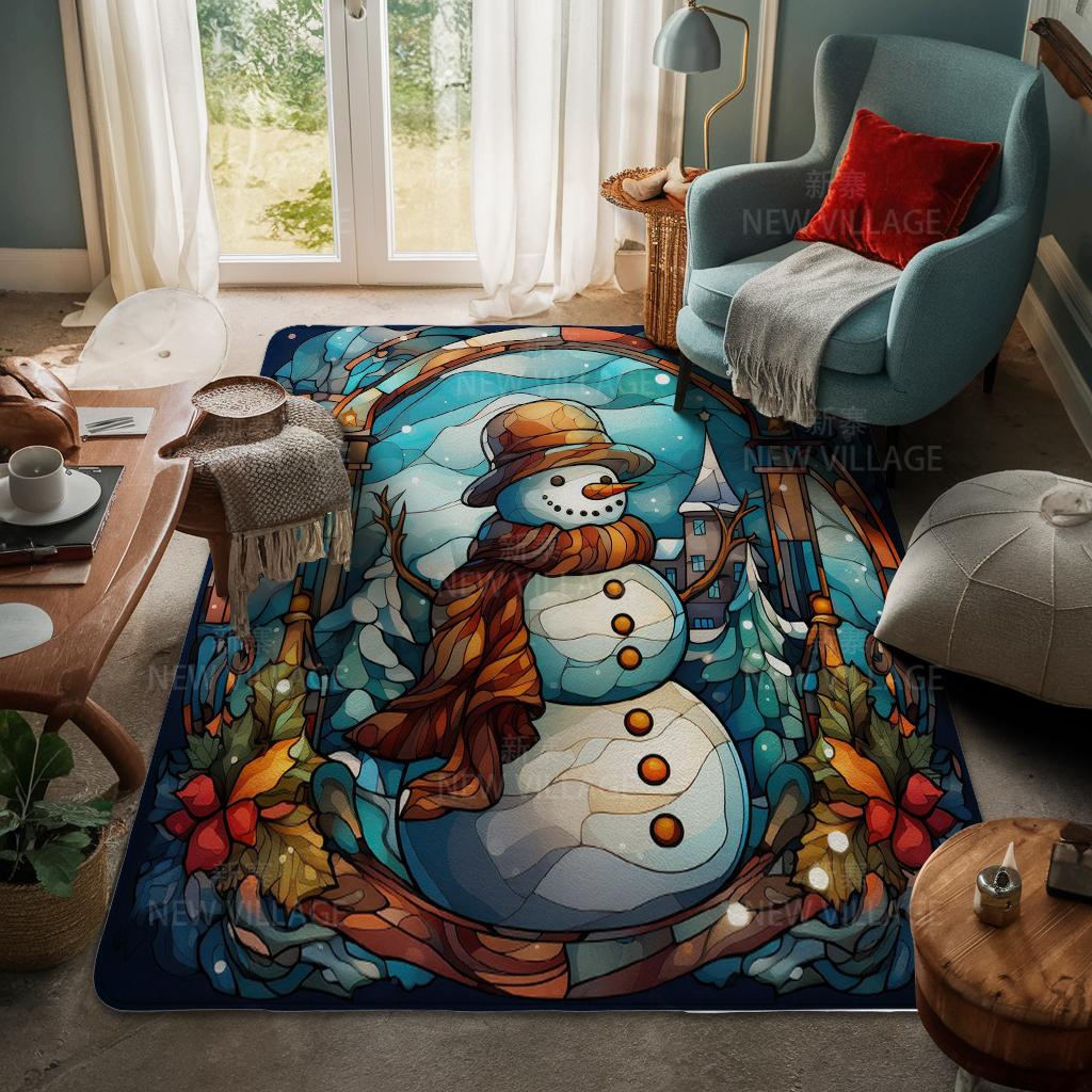 Ковер у входа в дом Домашний коврик у двери Гостиная Ванная Комната Ноги ванная комната Нескользящие коврики с водопоглощением для ванной Счастливого Рождества зима