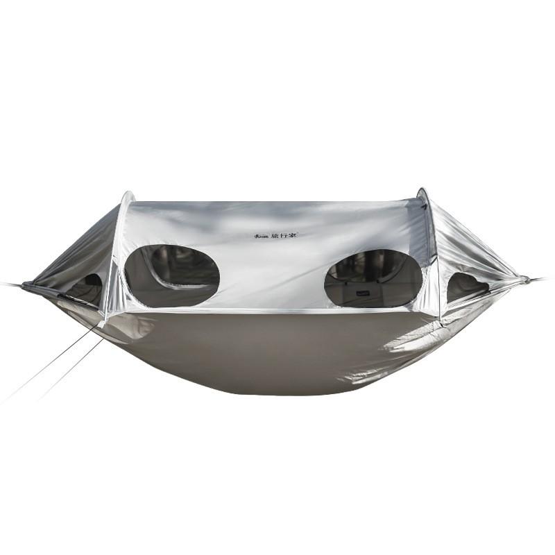 Outdoor Camping Hammock With Aluminum Stand Portable Nylon Swing Travel Hiking