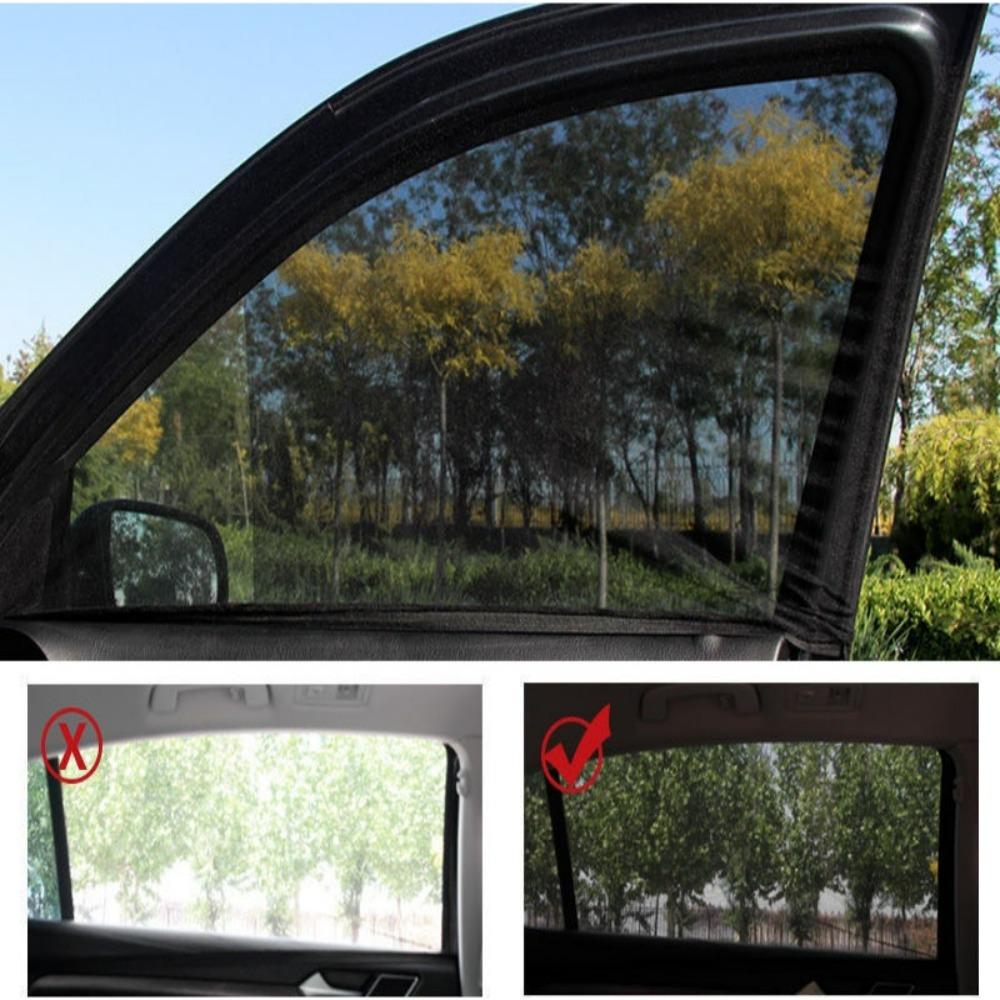 2/4pcs Car Window Shade Breathable UV Protective Universal Insulated Screen Window Sunscreen Anti-mosquito Car Window Sunshade
