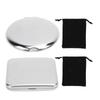 Pocket Mirror Portable Stainless Steel Compact Mirror Metal Handheld Drop Resistant Double Sided Mir