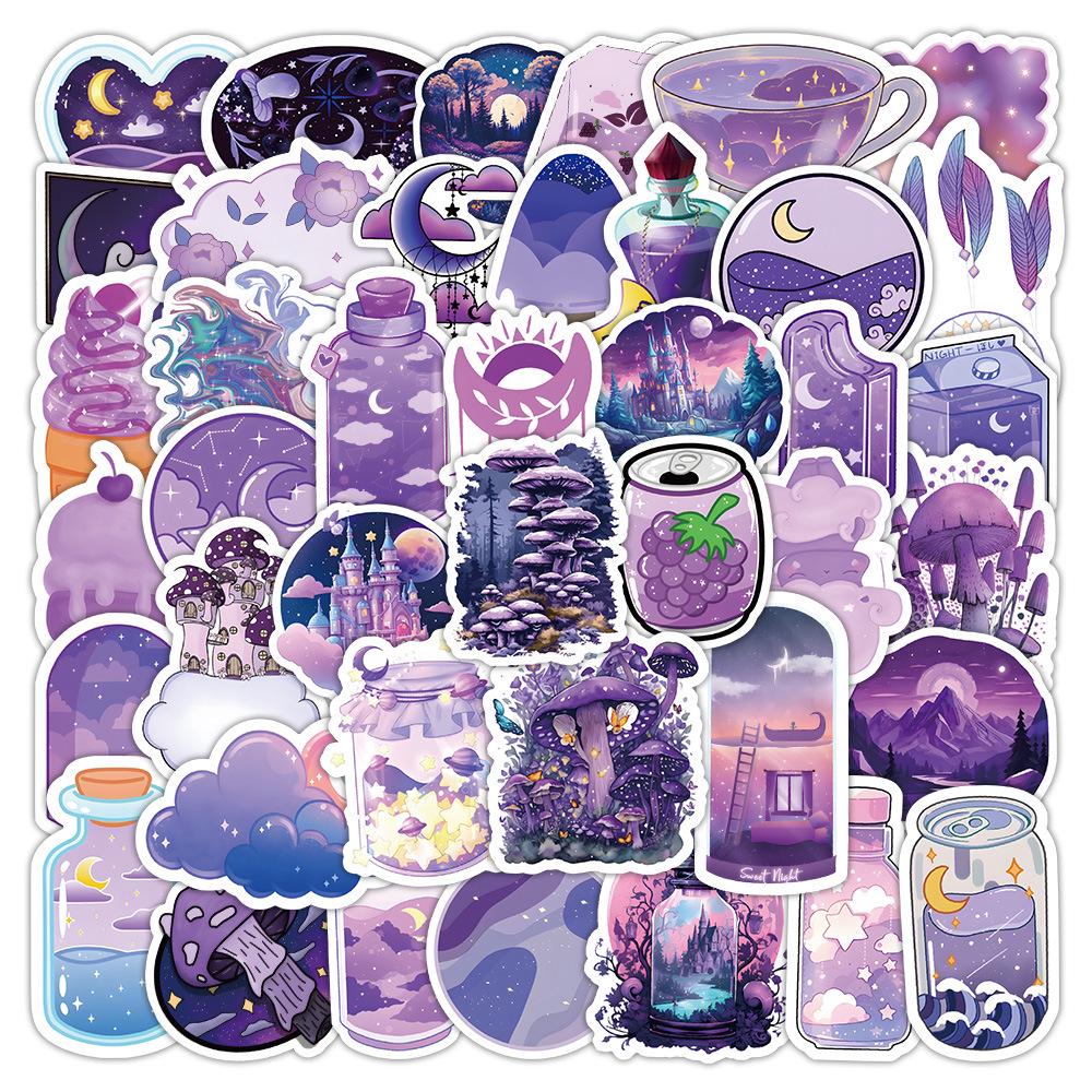 60 листов многоцветных наклеек в стиле ИНС: Реалистичные маленькие объекты в синем, розовом, фиолетовом, желтом и зеленом цветах