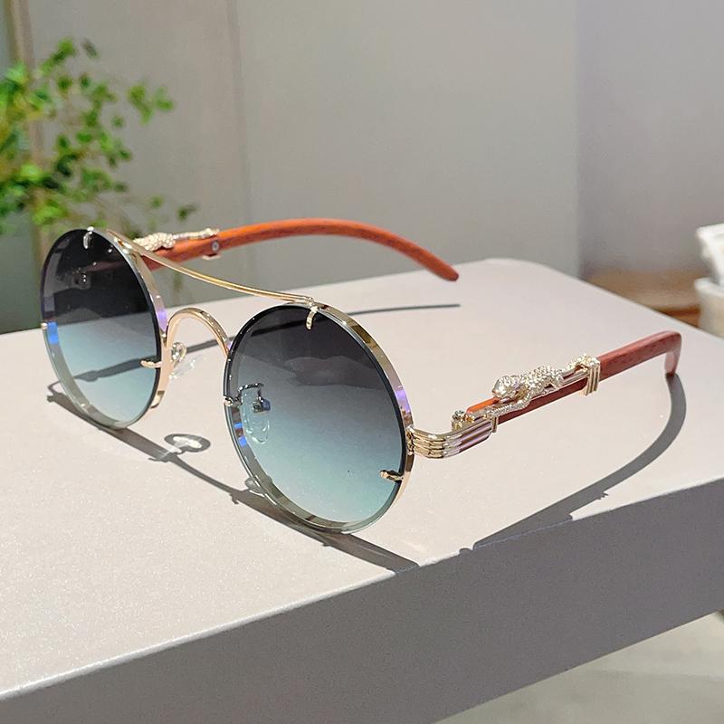 Винтажные круглые солнцезащитные очки  Новинка моды Оверсайз Градиентные Разноцветные Линзы Модный Дизайн Роскошного Бренда Солнцезащитные Очки