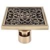Floor Drain Antique Copper Shower Drain Kit for Home Hotel Bathroom Toilet 10x10cm